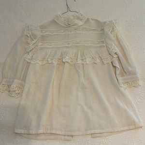 Vintage blouse with lace detail. Custom. Size 8/10.